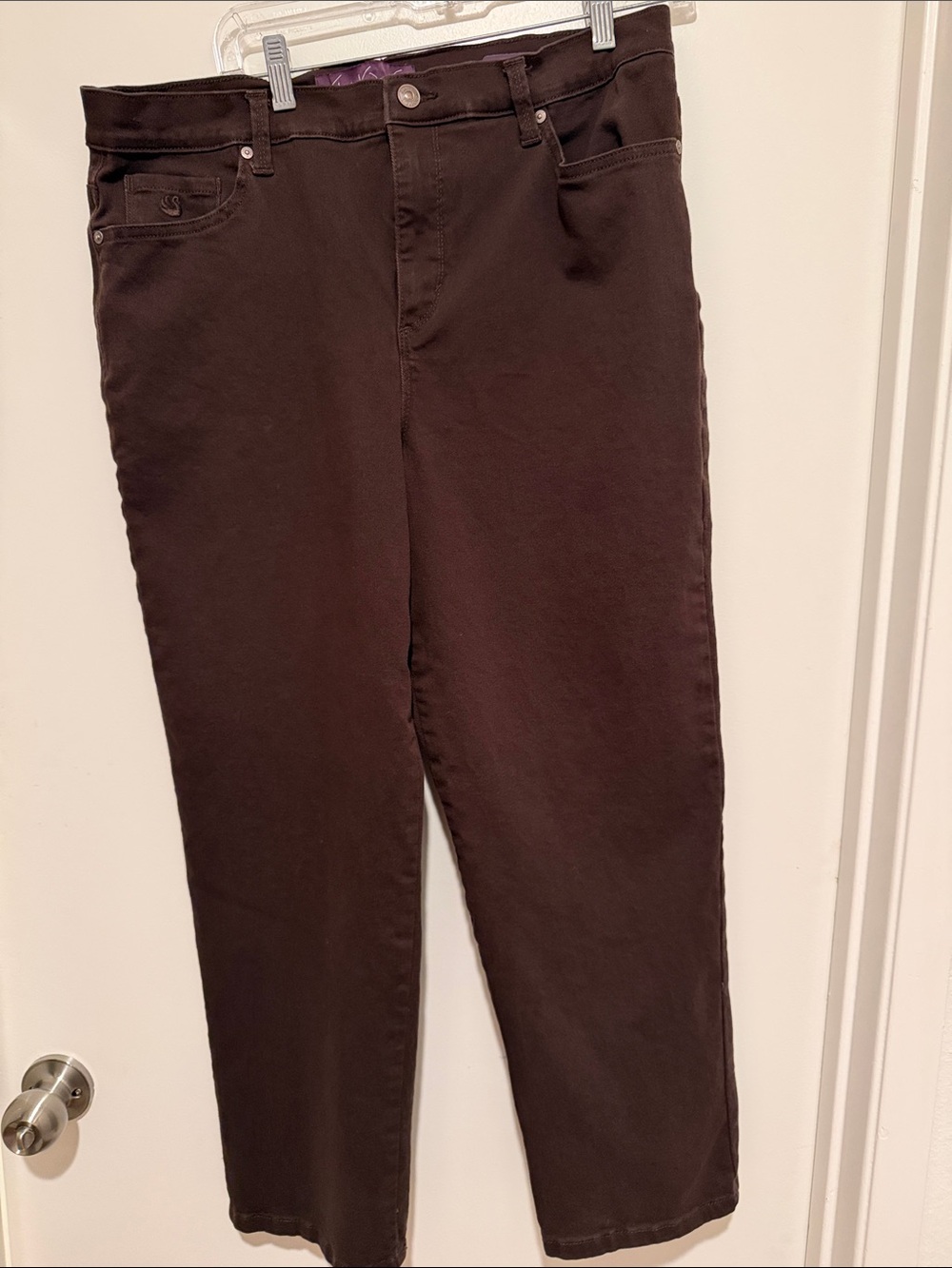 Gloria Vanderbilt Wide Leg Jeans in Dark Brown